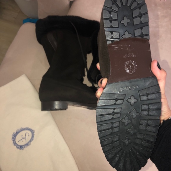 Sarah Flint Cortina Suede Fur-lined tie up boots - Picture 6 of 6